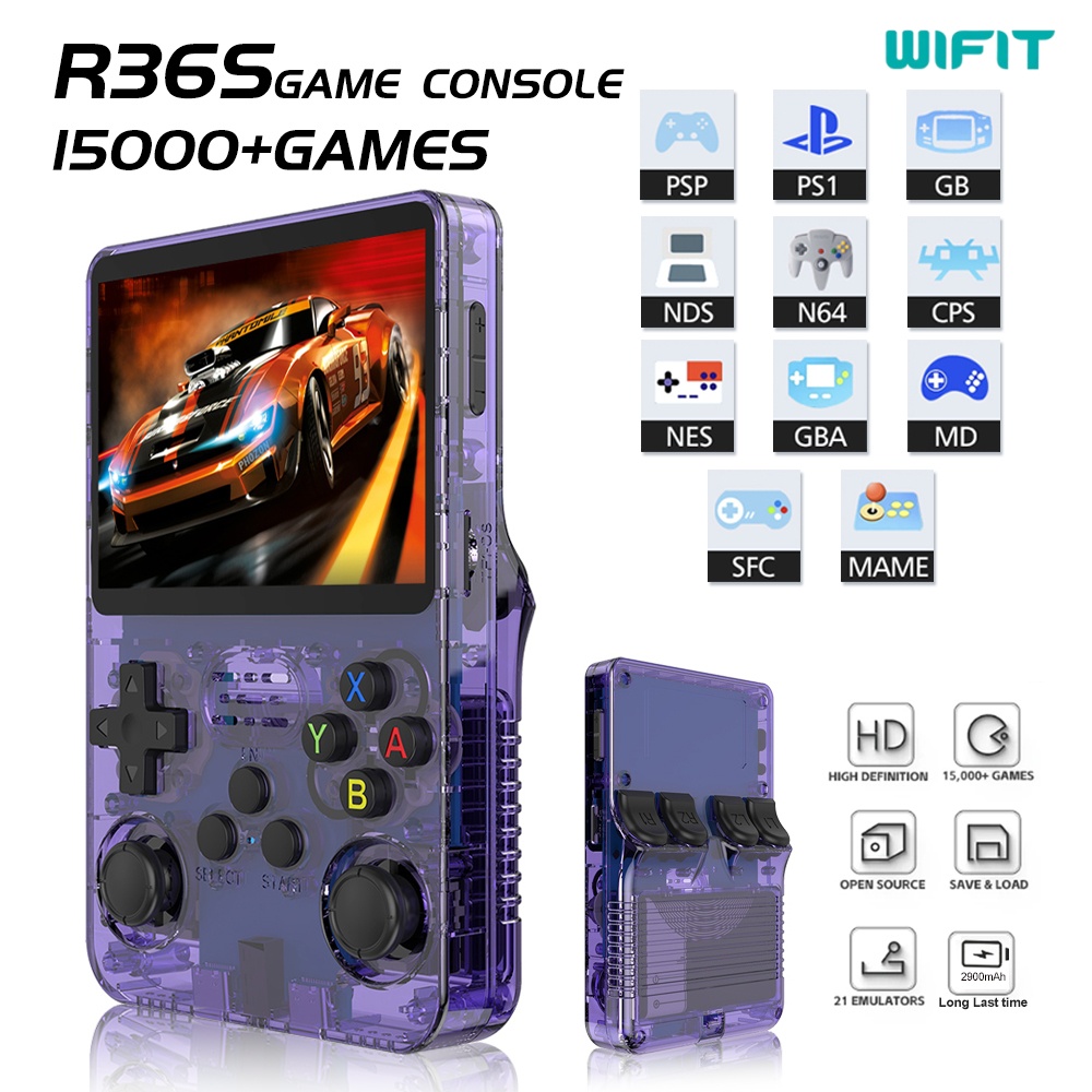 Retro Handheld Game Console R36S - Console de jogos portátil R36s, jogos