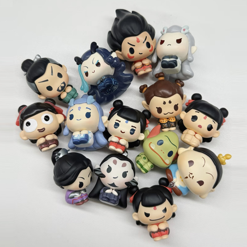 Anime Action Figure Blind Box - Ne zha 2 sentar em uma