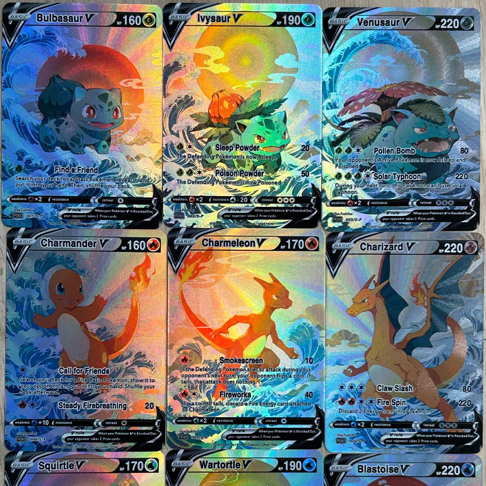 Board Games - 9 Pçs/set DIY Anime PTCG Coleção