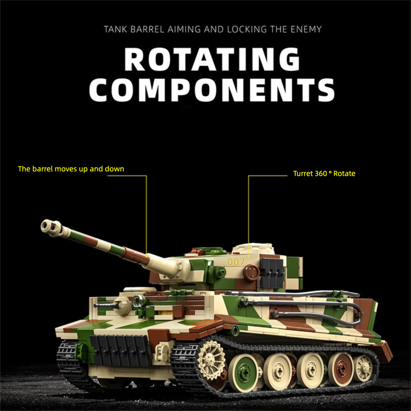 Lego Compatible Military Tank - Conjunto de Blocos de Montar Tanque