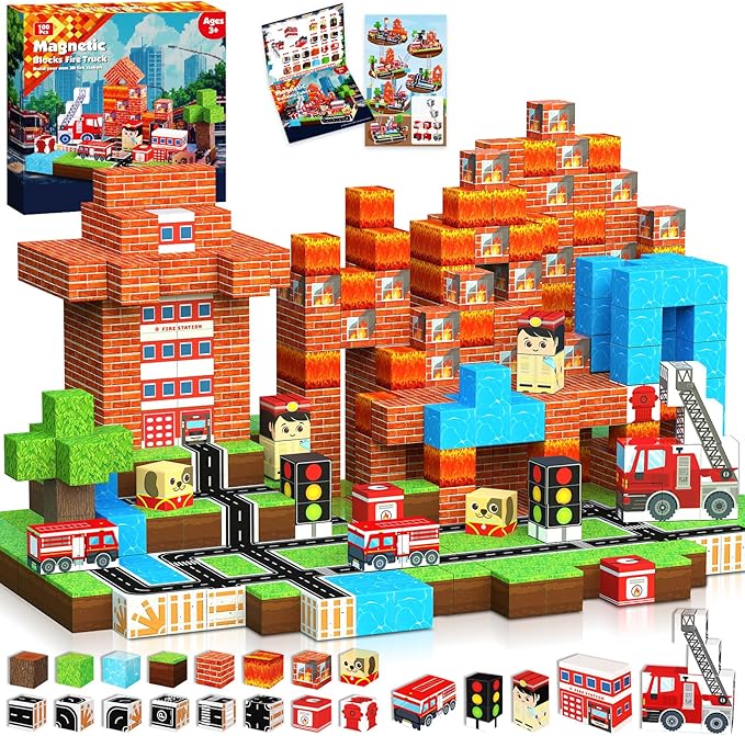 Magnetic Building Tiles Set 100Pcs - Blocos magnéticos 100 pçs construir meu