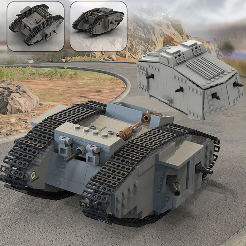 Lego Compatible Military Tank - Moc ww1 alemanha militar a7v tanque