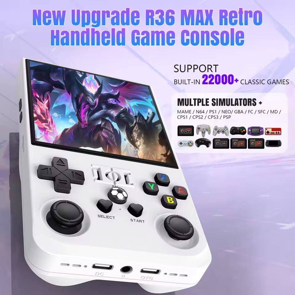 R36MAX Retro Console de jogos  - Retro Handheld Game Console R36S avaliação e preço