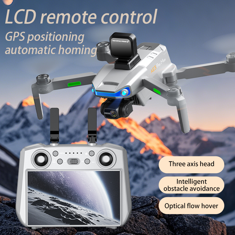 Ae3 pro max novo lcd sc gps dr - Fpv Brushless Rc Drone 4K avaliação e preço