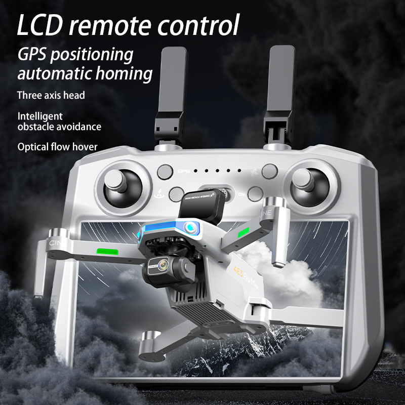 Ae3 pro max novo lcd sc gps dr - Fpv Brushless Rc Drone 4K avaliação e preço