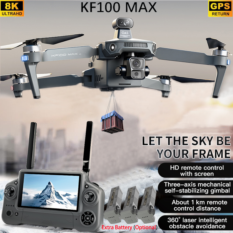 Kf100 max gps drone 4k câmera  - Fpv Brushless Rc Drone 4K avaliação e preço