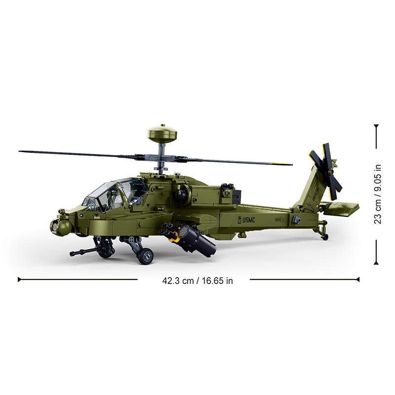 Sluban M38‑B1536 Boeing AH‑64D - Lego Compatible Military Tank avaliação e preço