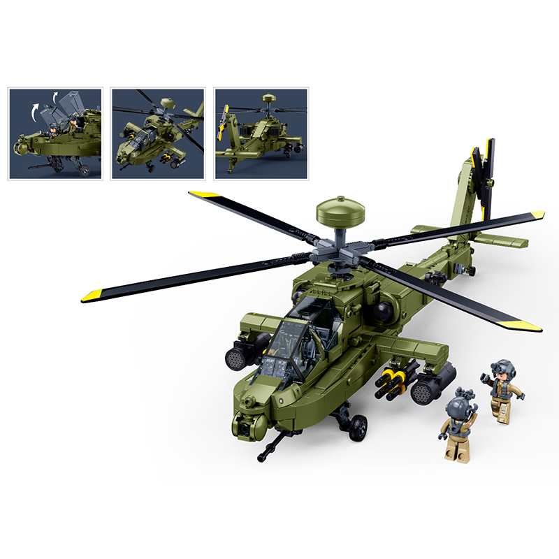 Sluban M38‑B1536 Boeing AH‑64D - Lego Compatible Military Tank avaliação e preço