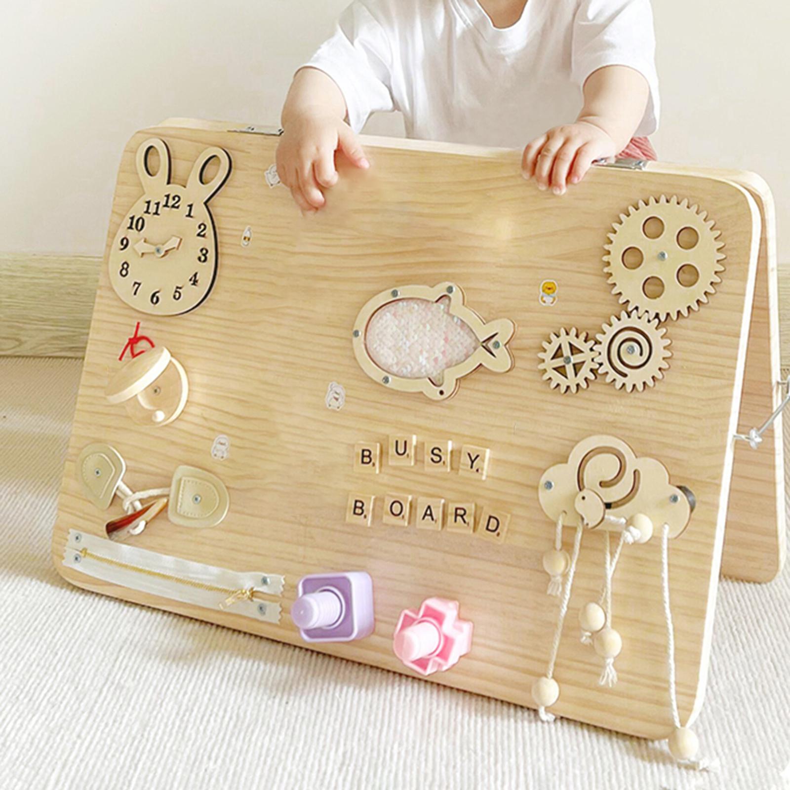 Quebra-Cabeça de Madeira Monte - Montessori Wooden Busy Board Toddler avaliação e preço