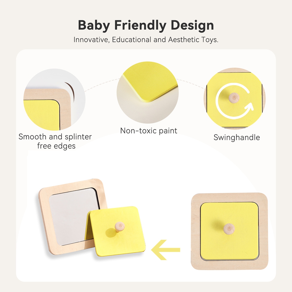 Quebra-Cabeça de Espelho de Ma - Montessori Wooden Busy Board Toddler avaliação e preço