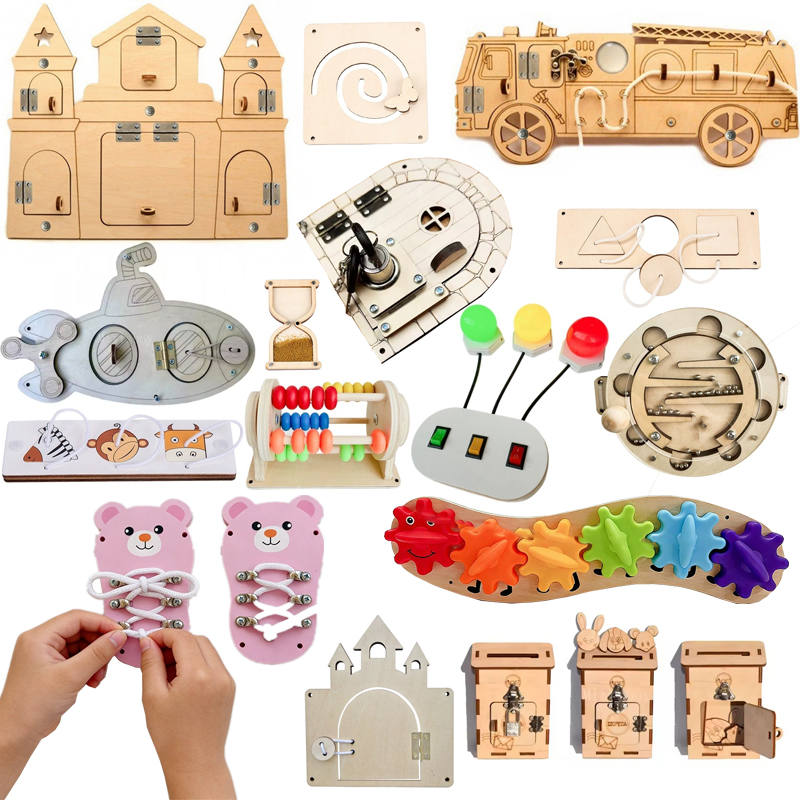 DIY Montessori Busy Board: Ace - Montessori Wooden Busy Board Toddler avaliação e preço