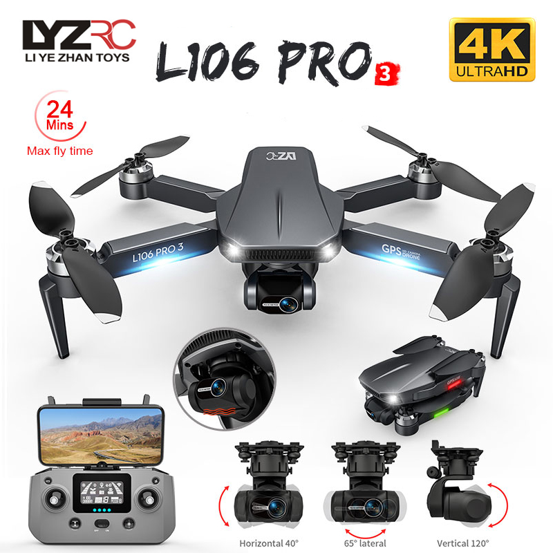 L106 Pro 3 Drone 5G WIFI FPV D - Fpv Brushless Rc Drone 4K avaliação e preço