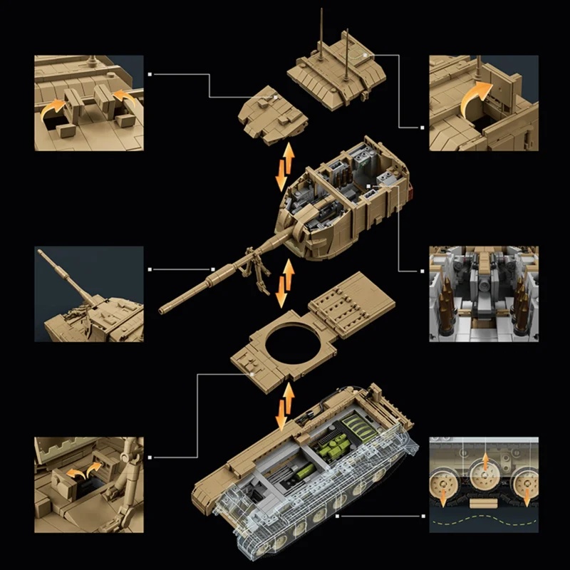 2080 peças Britânicas FV4005 C - Lego Compatible Military Tank avaliação e preço