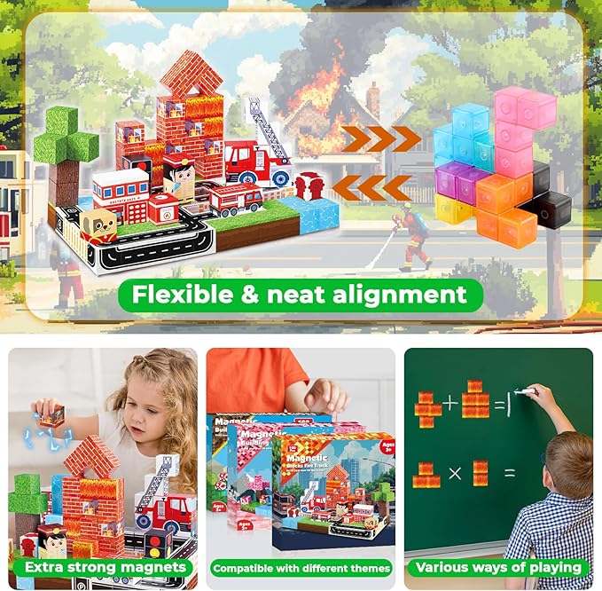 Blocos magnéticos 100 pçs cons - Magnetic Building Tiles Set 100Pcs avaliação e preço
