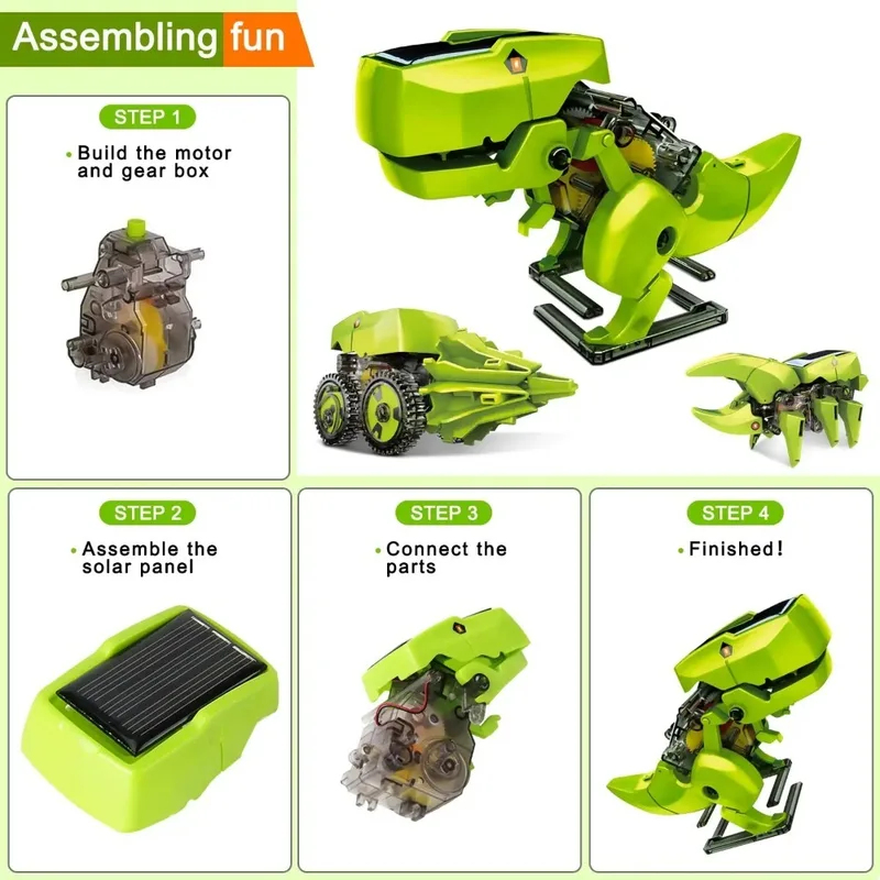 Kit Robô Solar 3 em 1, Brinque - Stem Solar Robot Kit For Kids avaliação e preço