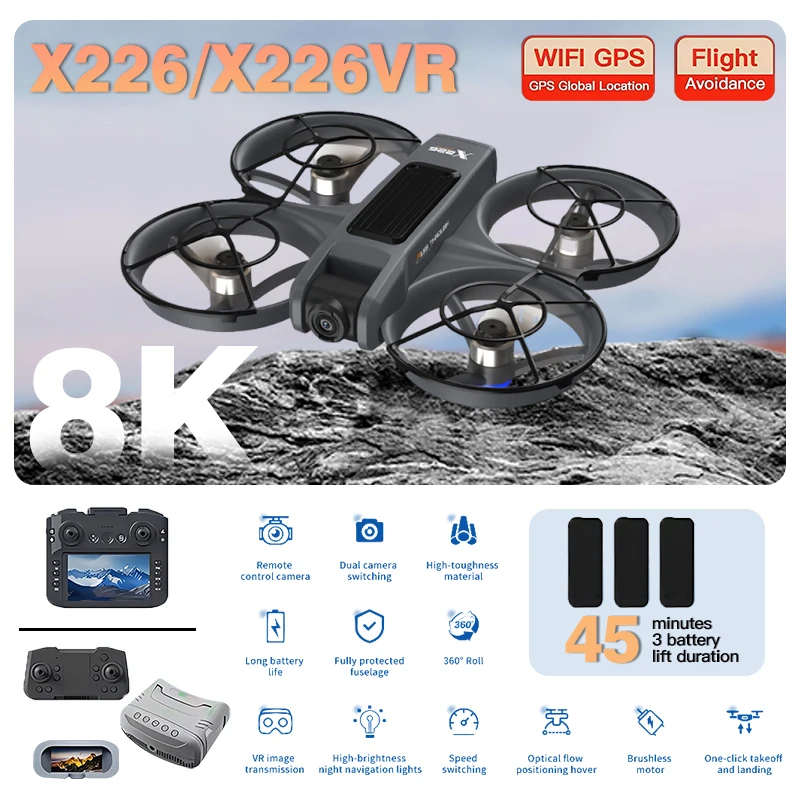 Drone Dobrável Original X226/X - Fpv Brushless Rc Drone 4K avaliação e preço