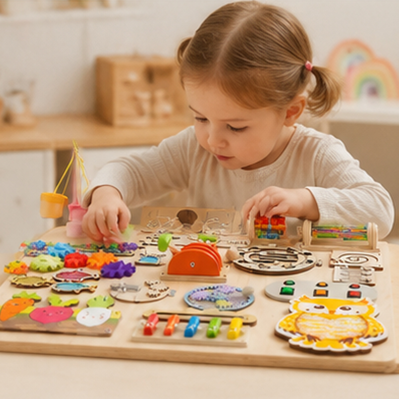 Acessórios Premium para Quadro - Montessori Wooden Busy Board Toddler avaliação e preço